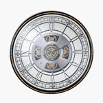 Antique Gold Wood Mirror Working Cog Round Wall Clock Sterling Home 2