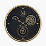 Black and Champagne Metal Cogs Wall Clock Sterling Home 1