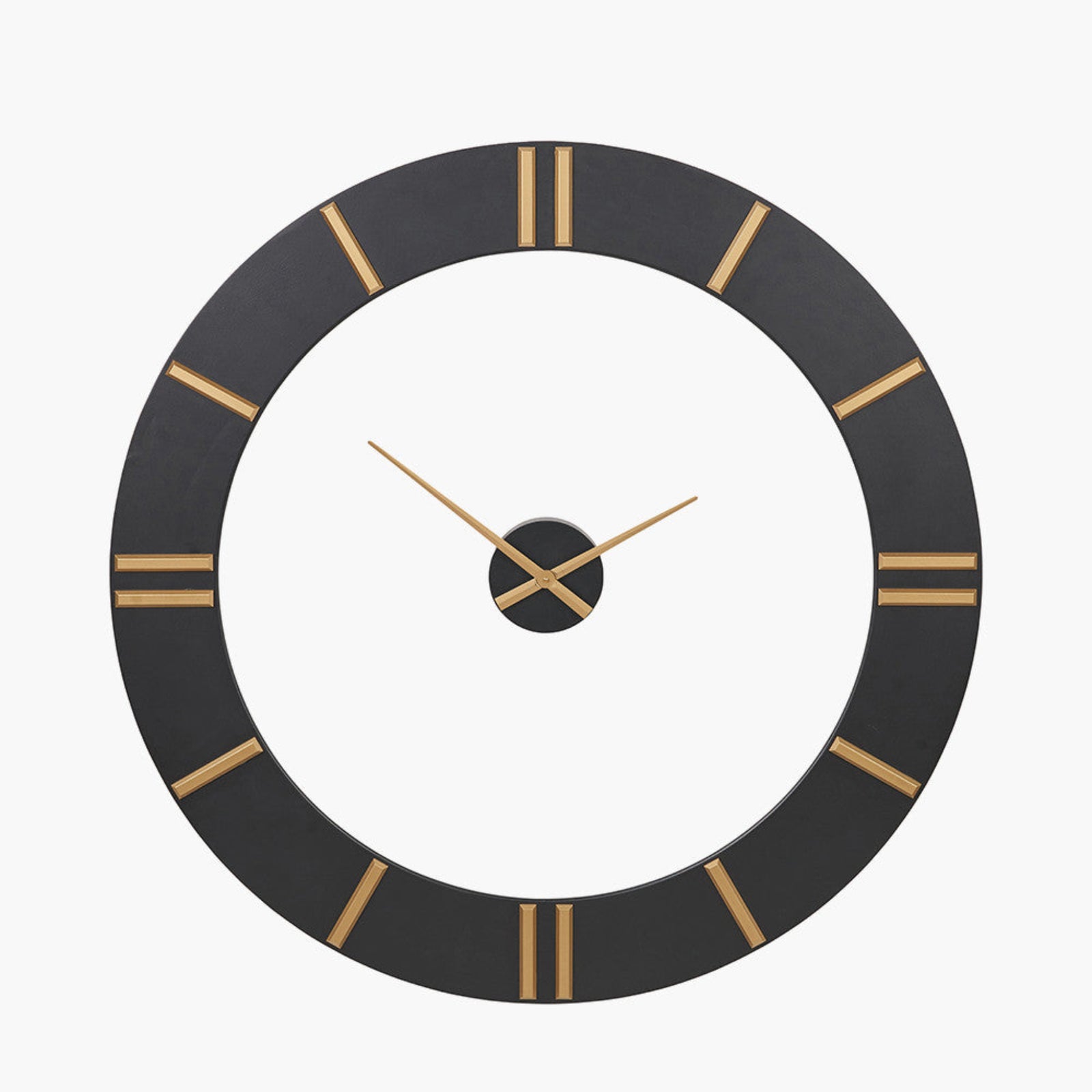 Black and Gold 2 Piece Open Wall Clock 120Cm - Black and Gold 2 Piece Open Wall Clock 120CM Sterling Home 2