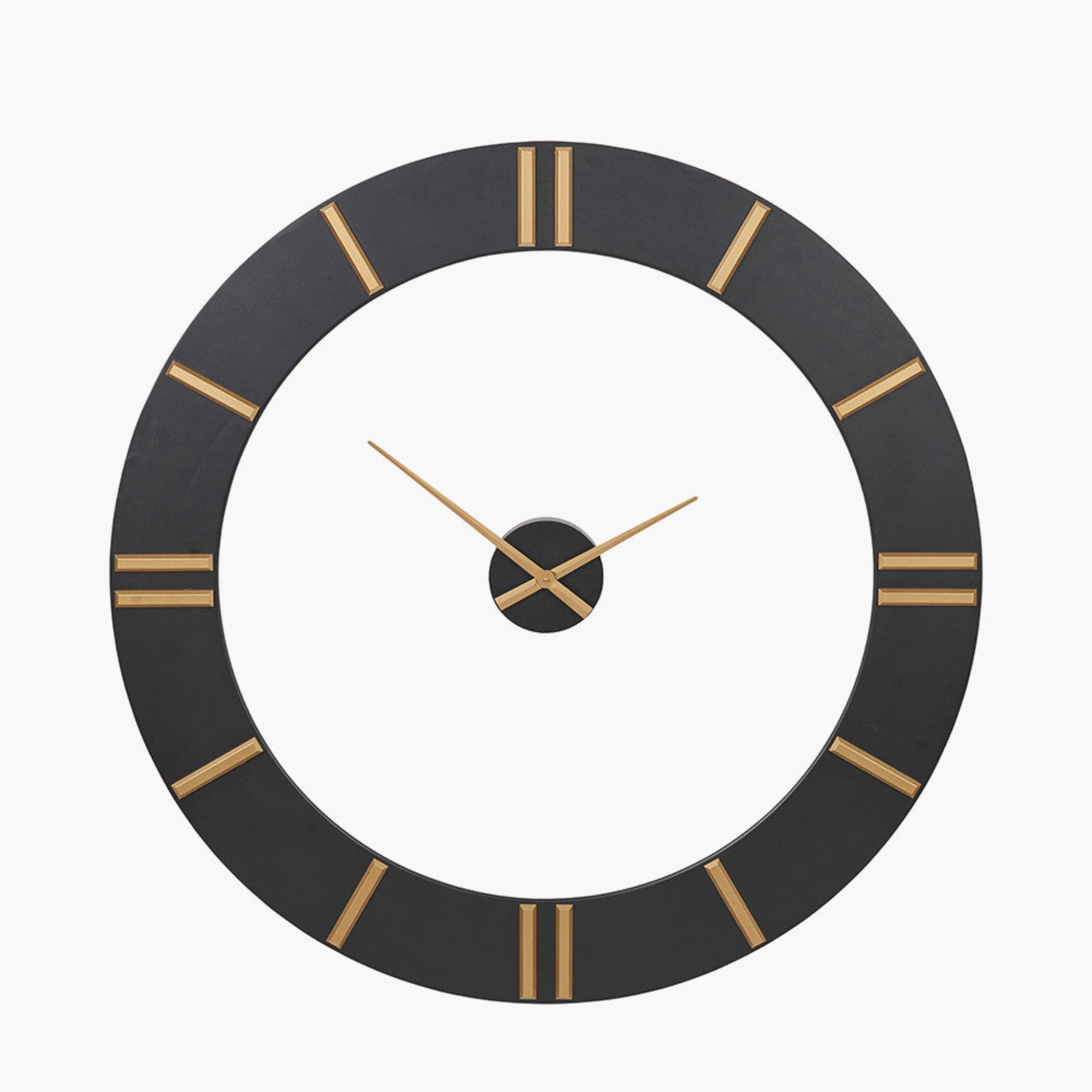 Black and Gold 2 Piece Open Wall Clock 120Cm - Black and Gold 2 Piece Open Wall Clock 120Cm Sterling Home 2