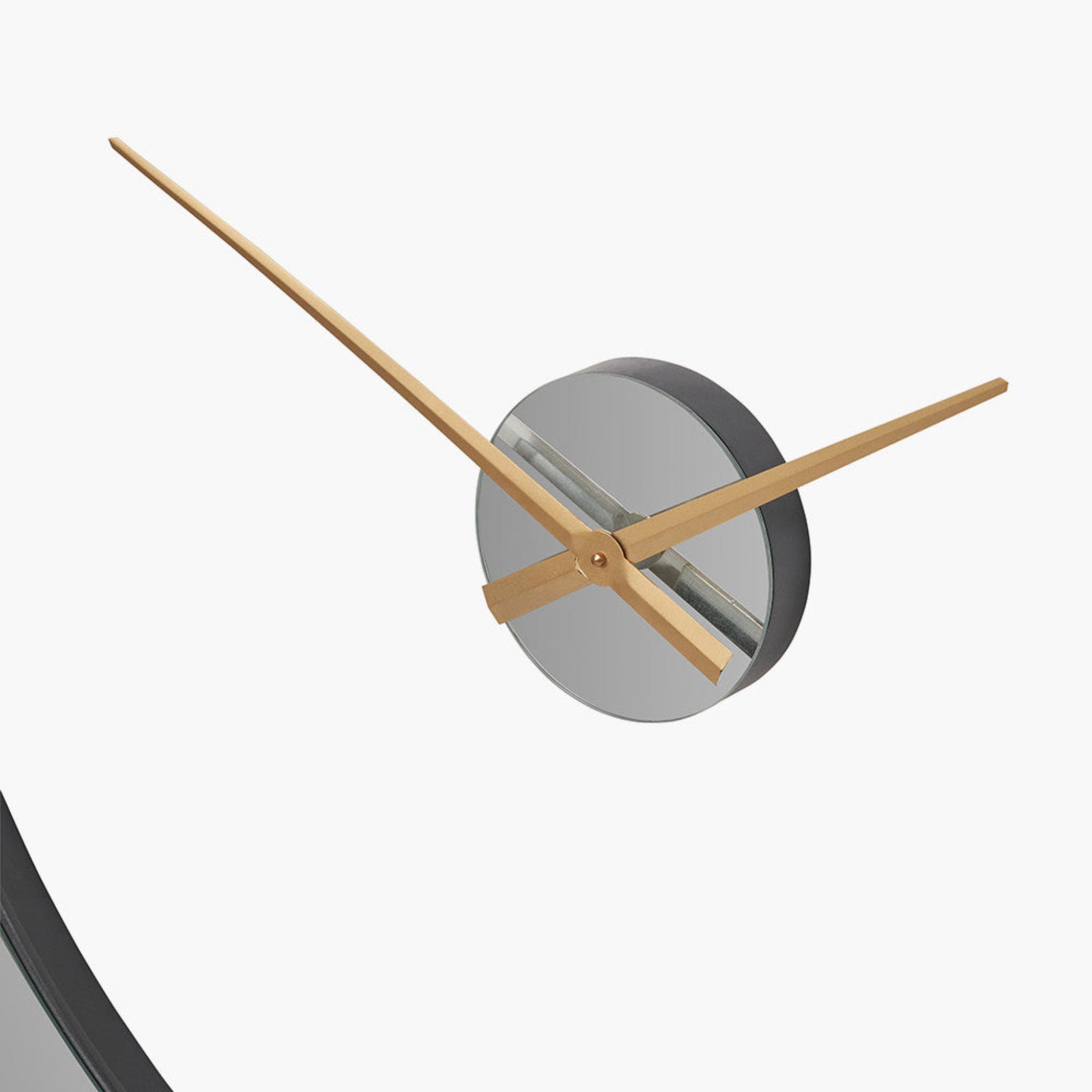 Mirror And Gold 2 Piece Open Wall Clock - Mirror and Gold 2 Piece Open Wall Clock 120CM Sterling Home 3