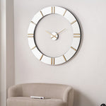 Mirror and Gold 2 Piece Open Wall Clock 120Cm Sterling Home 1