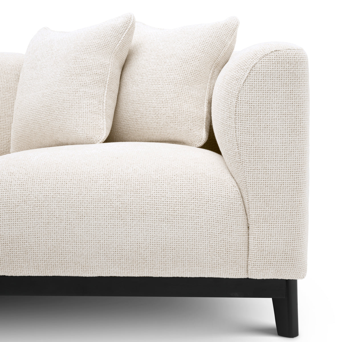 Eichholtz Corso 2 Seater Chaise Left Lyssa Off-White Black Base - 2 Seater Chaise Left Lyssa Off-White Chaise Sofas Sterling Home 7