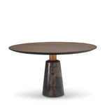 Eichholtz Genova Round Dining Table Grey Marble Mocha Straight Oak Veneer Brushed Brass Finish - Round Dining Table Grey Marble Mocha Straight Oak Veneer Brushed Brass Finish Dining Tables Sterling Home 8
