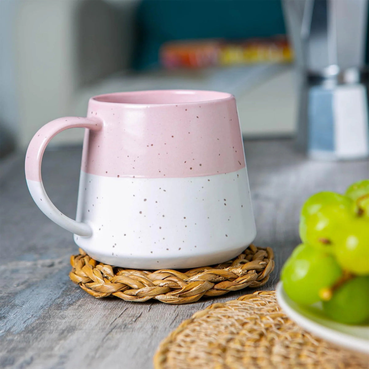 Flecked Two Tone Pink Mug - Two Tone Flecked Belly Pink Mug Sterling Home 2