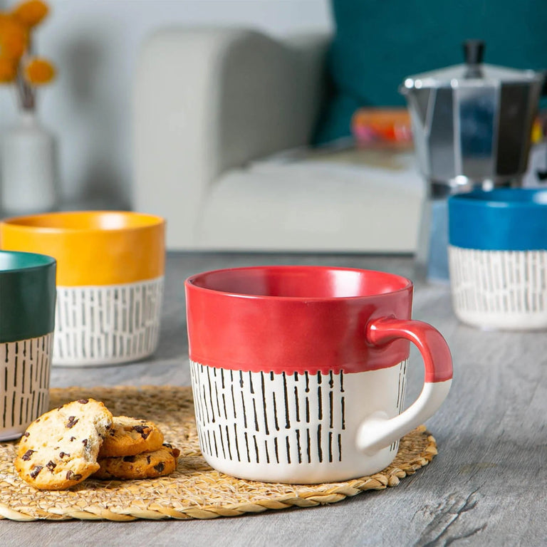 Dash Two Tone Red Mug - Two Tone Dash Red Mug Sterling Home 1
