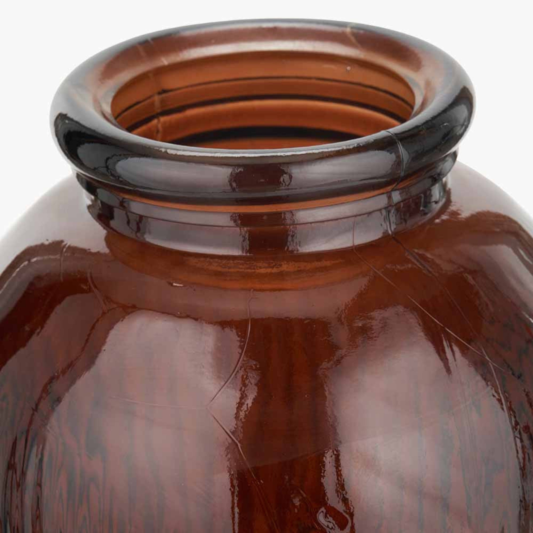 Pecan Brown Recycled Glass Ribbed Vase Tall 72Cm - Pecan Brown Recycled Glass Ribbed Vase Tall 72Cm Sterling Home 3