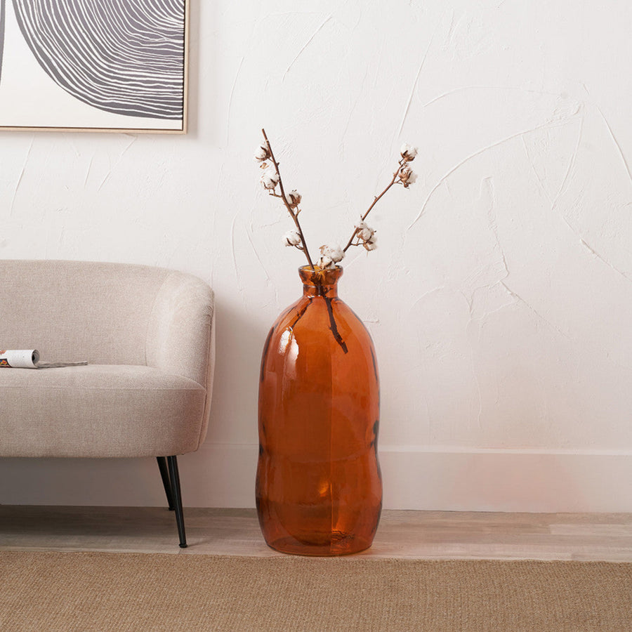 Orange Organic Shaped Glass Tall Vase 73Cm - Orange Organic Shaped Glass Tall Vase 73Cm Sterling Home 1