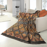 Ikat Diamond Orange Throw