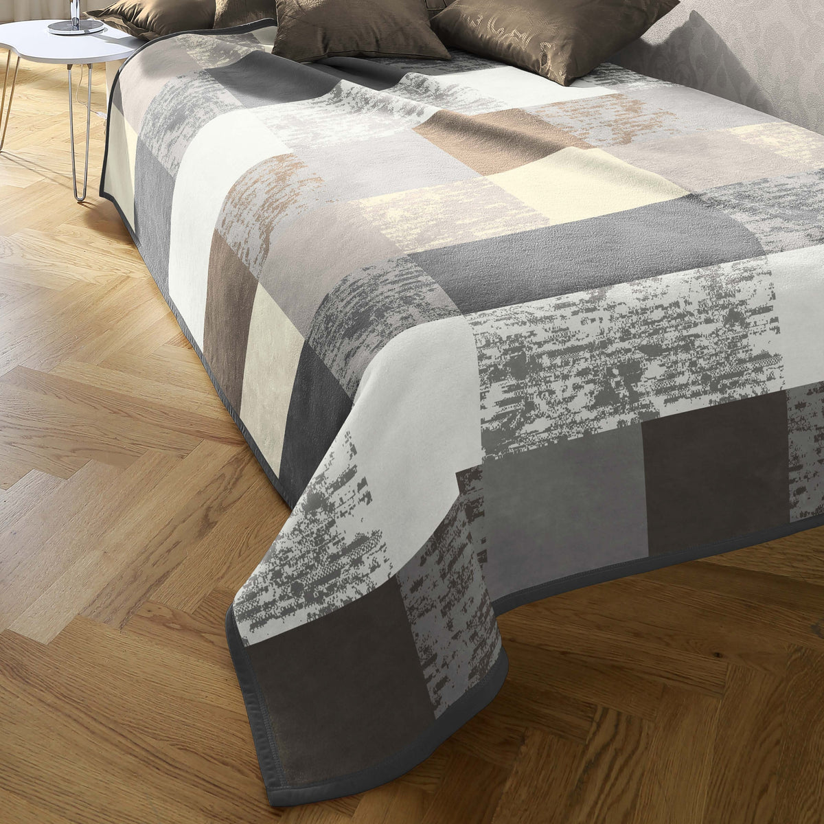 Textured Check Brown Throw - Textured Check Brown 140x180CM Sterling Home 1