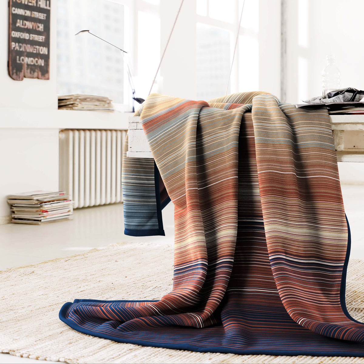 Barcode Stripe Throw - Barcode Stripe Multi 140x180CM Sterling Home 1