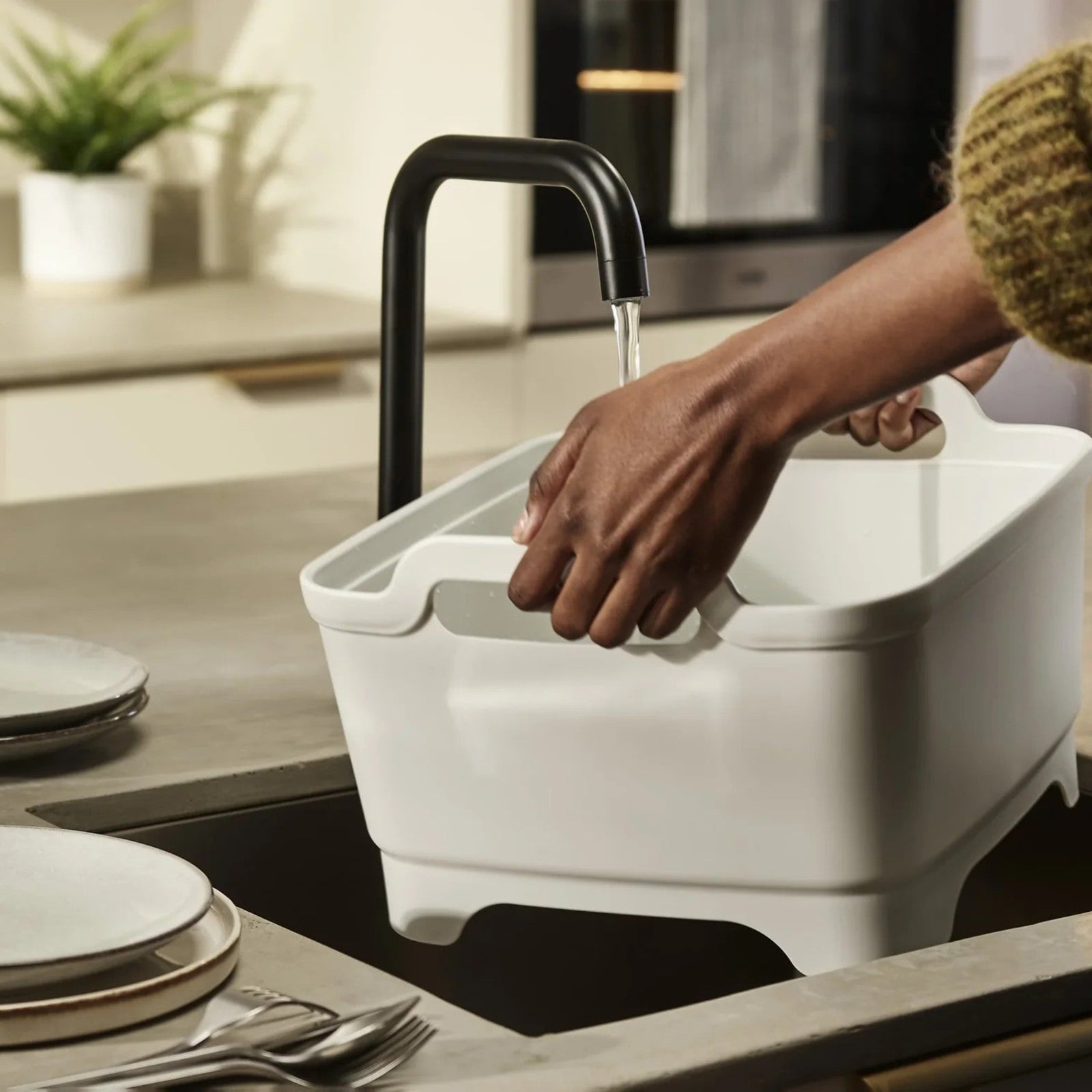Joseph Joseph Green Grey Wash & Drain Bowl - Wash&Drain Bowl Light Stone Sage Sterling Home 1