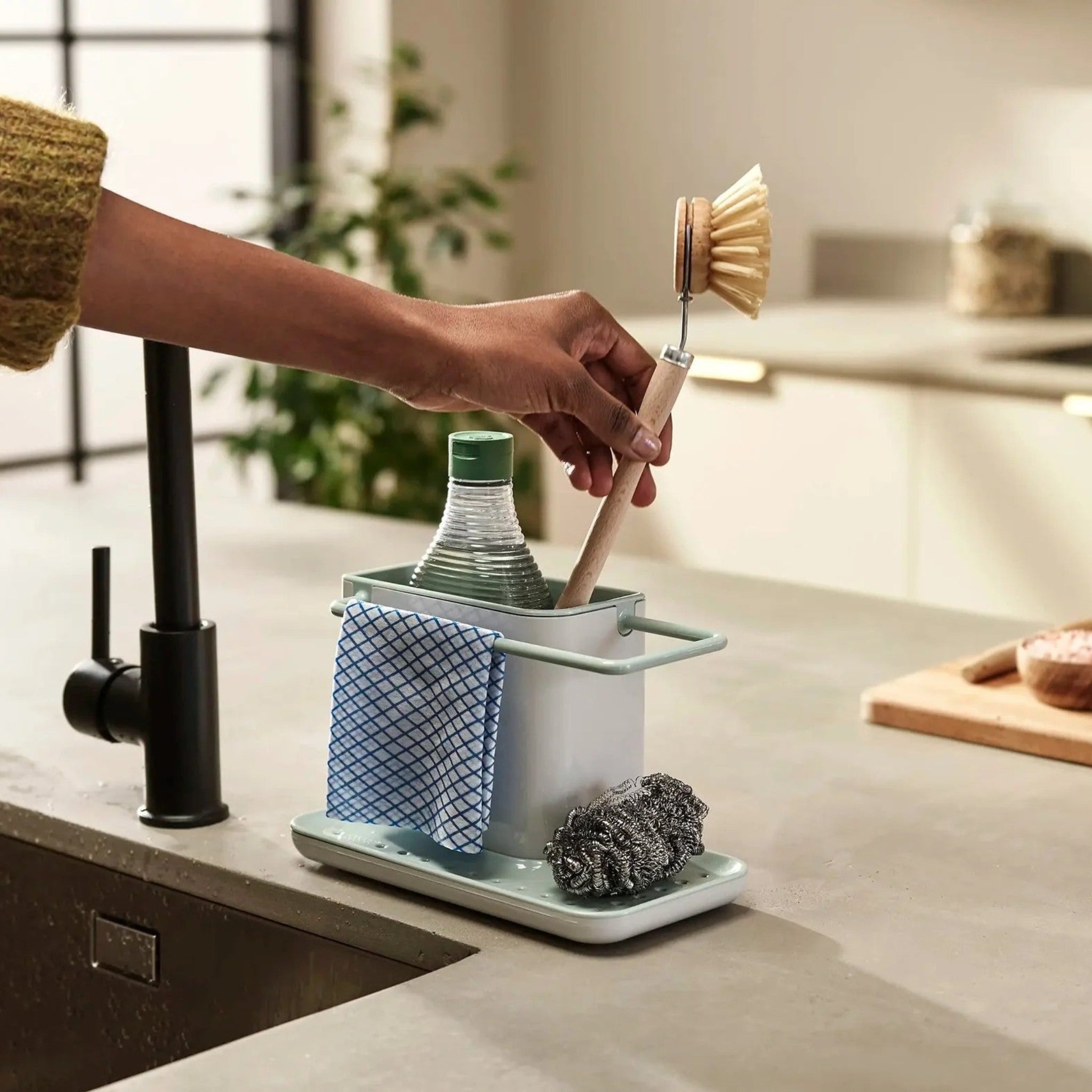 Joseph Joseph Green Caddy Sink Tidy - Caddy Sink Tidy Stone Sage Sterling Home 1