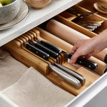 Joseph Joseph Brown Drawerstore 2 Tier Knife Organiser - DrawerStore Bamboo 2tier Knife Organiser Sterling Home 1