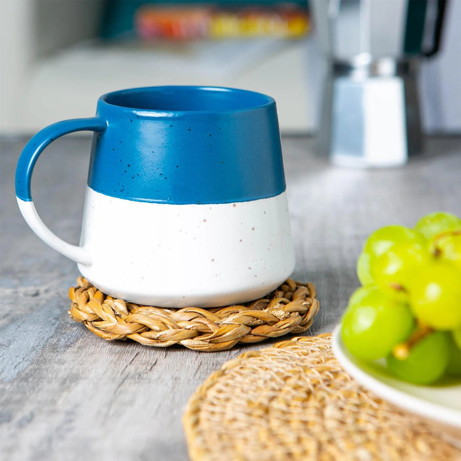 Flecked Two Tone Blue Mug - Two Tone Flecked Belly Navy Mug Sterling Home 2