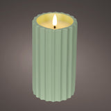 LED Flame Effect Candle Green Medium