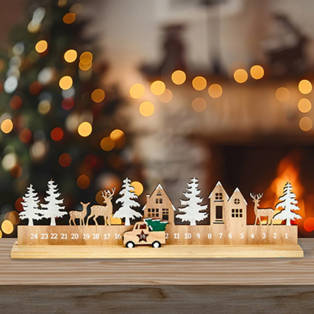 Wooden Tree Advent Calendar 45CM Sterling Home 1