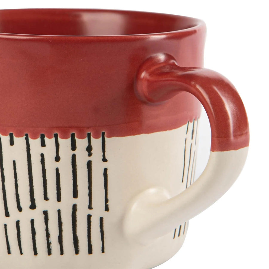 Dash Two Tone Red Mug - Two Tone Dash Red Mug Sterling Home 2