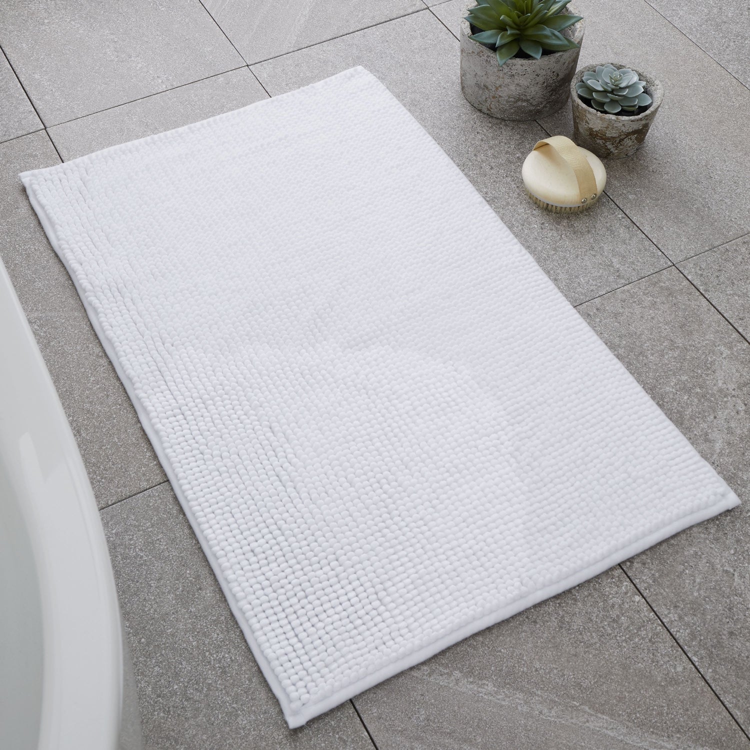 Catherine Lansfield Bobble Bathmat White Accessories Sterling Home 1