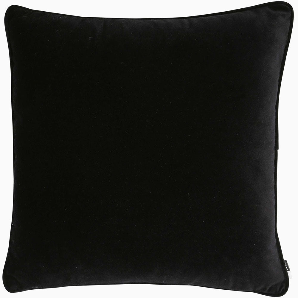 Luxe Velvet Black Square Cushion - Luxe Velvet Piped Black 43x43CM Cushion Accessories Sterling Home 1