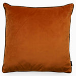 Meridian Velvet Orange And Brown Square Cushion - DISC Meridian Poly Filled 55X55 Cushion Pumpkin/Mocha Accessories Sterling Home 2
