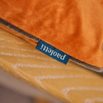 Meridian Velvet Orange And Brown Square Cushion - DISC Meridian Poly Filled 55X55 Cushion Pumpkin/Mocha Accessories Sterling Home 3