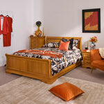 Meridian Velvet Orange And Brown Square Cushion - DISC Meridian Poly Filled 55X55 Cushion Pumpkin/Mocha Accessories Sterling Home 5