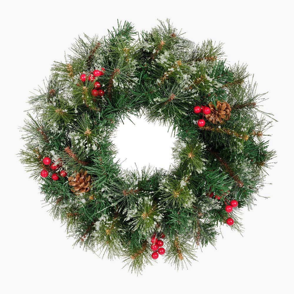 Ipswitch Frosted Wreath - Ipswitch Frosted Indoor Wreath 50CM Accessories Sterling Home 1