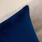Meridian Velvet Blue And Silver Square Cushion - DISC Meridian Velvet Piped 55cmx55cm Cushion Nvy/Slv Accessories Sterling Home 3
