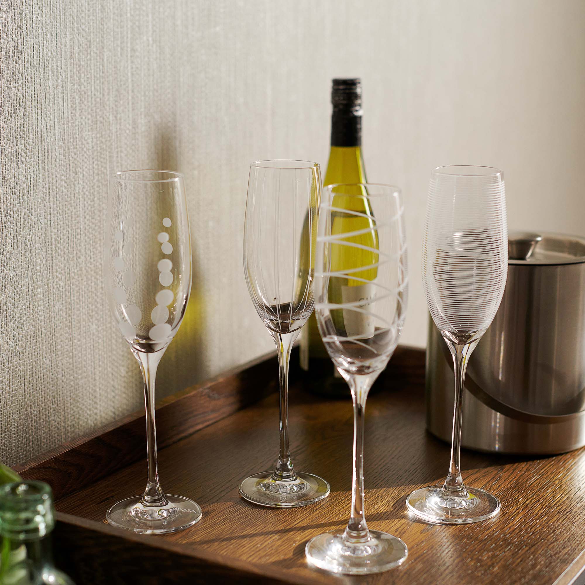 Mikasa Cheers Set of 4 Flute Glasses - Mikasa Cheers Flute Glasses Set 4 Accessories Sterling Home 1