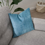 Bingham Velvet Blue Square Cushion - DISC Cut Velvet Bingham Dots Cushion 43X43 Blue Accessories Sterling Home 1