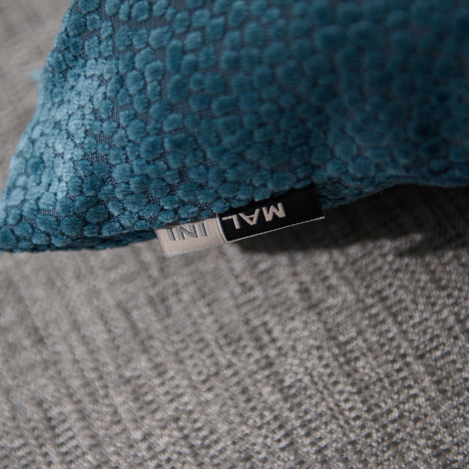 Bingham Velvet Blue Square Cushion - DISC Cut Velvet Bingham Dots Cushion 43X43 Blue Accessories Sterling Home 3