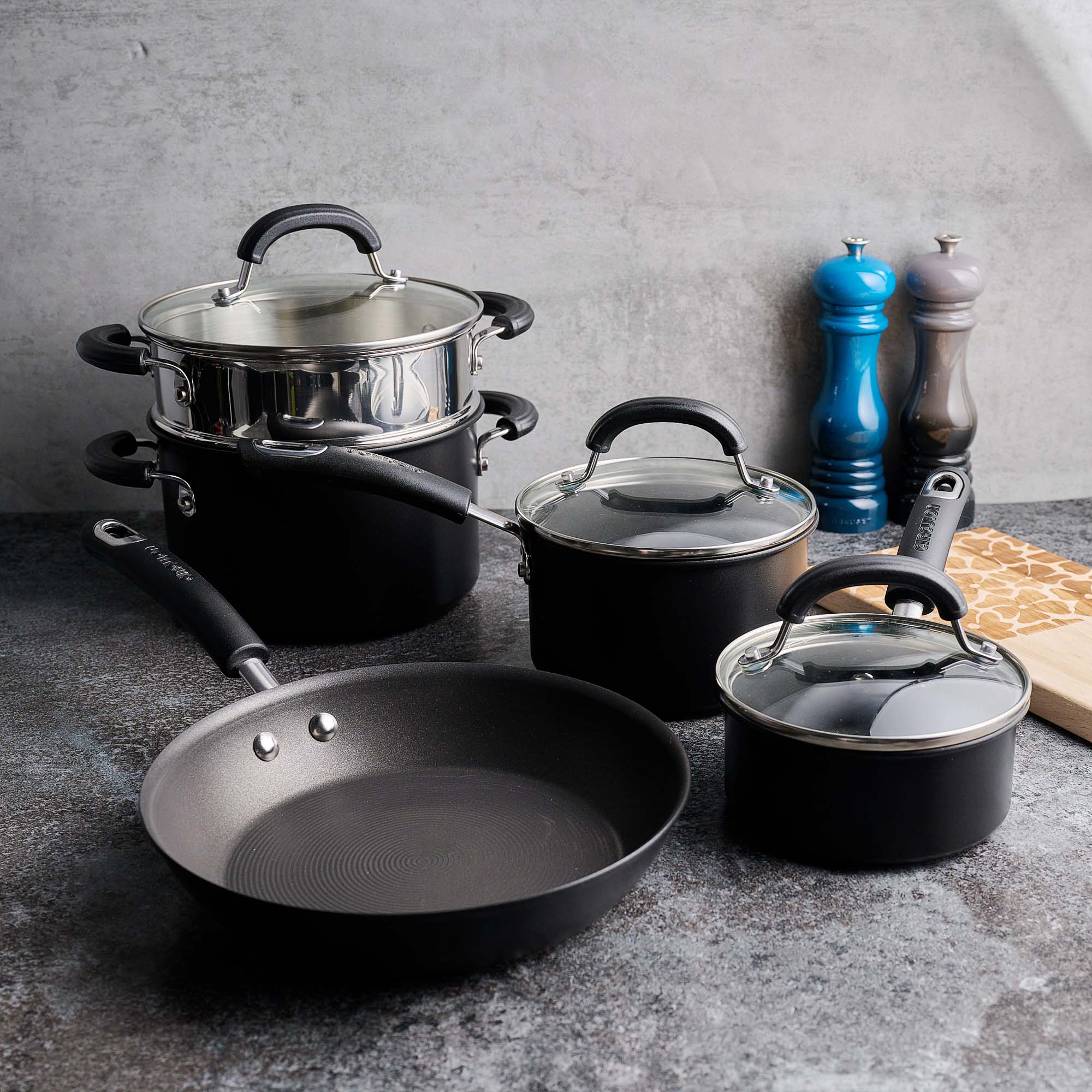 Circulon Total Hard Anodised 5 Piece Pan Set - Circulon Total Ha 5Pce Pan Set Accessories Sterling Home 1