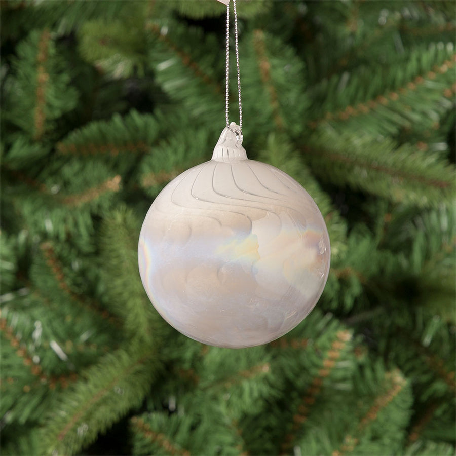 Small Pearl Glass Bauble - XMAS 8Cm Glass Pearl Ball Accessories Sterling Home 1