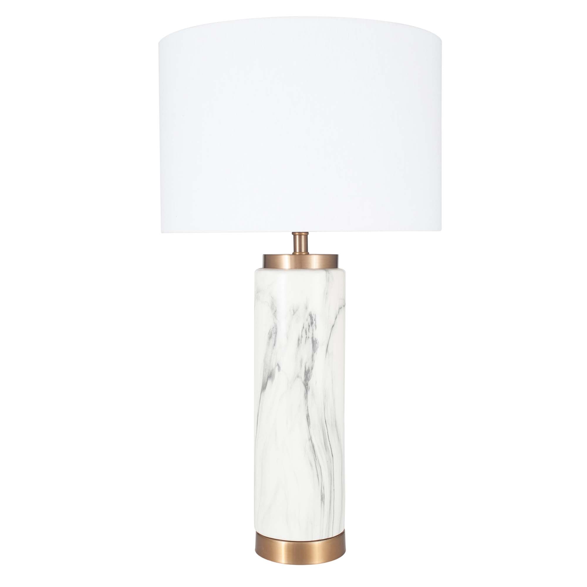 Gold And White Marble Effect Ceramic Tall Table Lamp - Carrara Gold Marble Effect Ceramic Tall Table Lamp Accessories Sterling Home 2