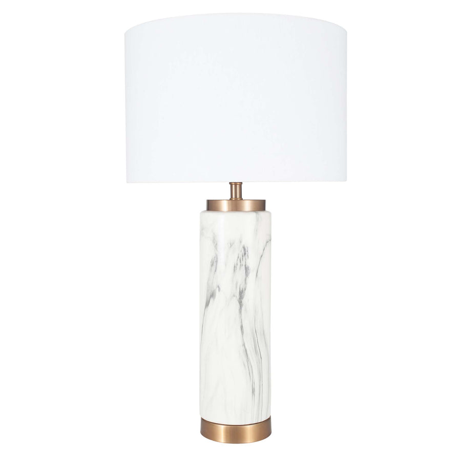 Gold And White Marble Effect Ceramic Tall Table Lamp - Carrara Gold Marble Effect Ceramic Tall Table Lamp Accessories Sterling Home 2