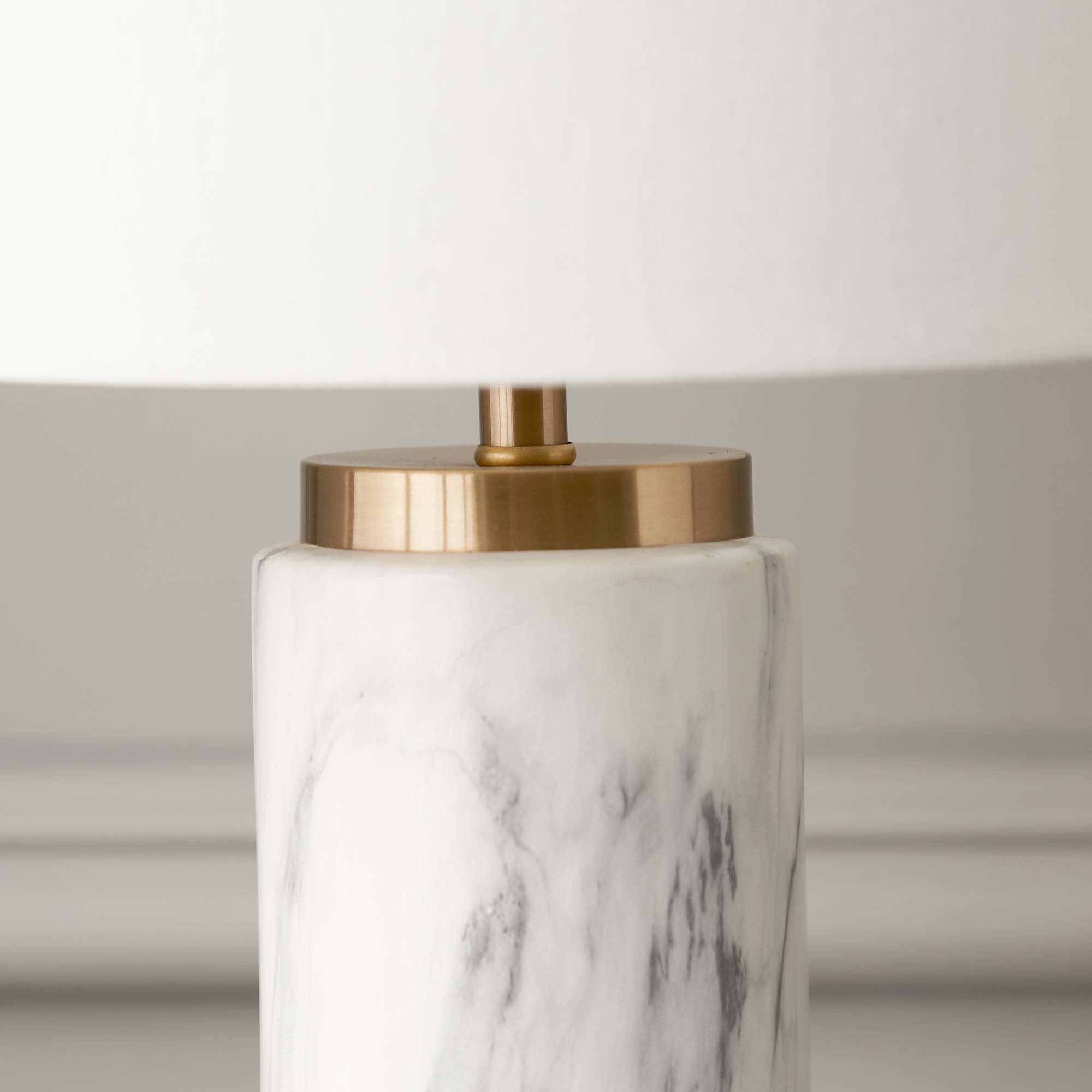 Gold And White Marble Effect Ceramic Tall Table Lamp - Carrara Gold Marble Effect Ceramic Tall Table Lamp Accessories Sterling Home 4