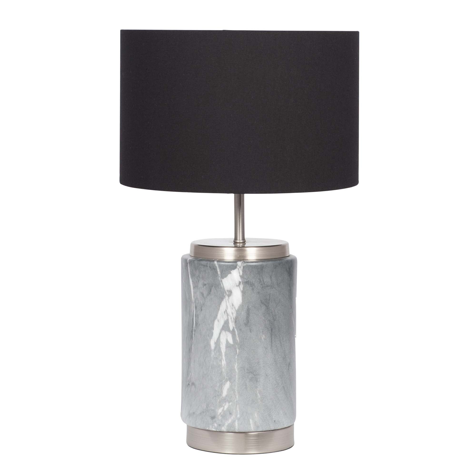 Grey Marble Effect Ceramic Table Lamp - Carrara Grey Marble Effect Ceramic Table Lamp Accessories Sterling Home 2