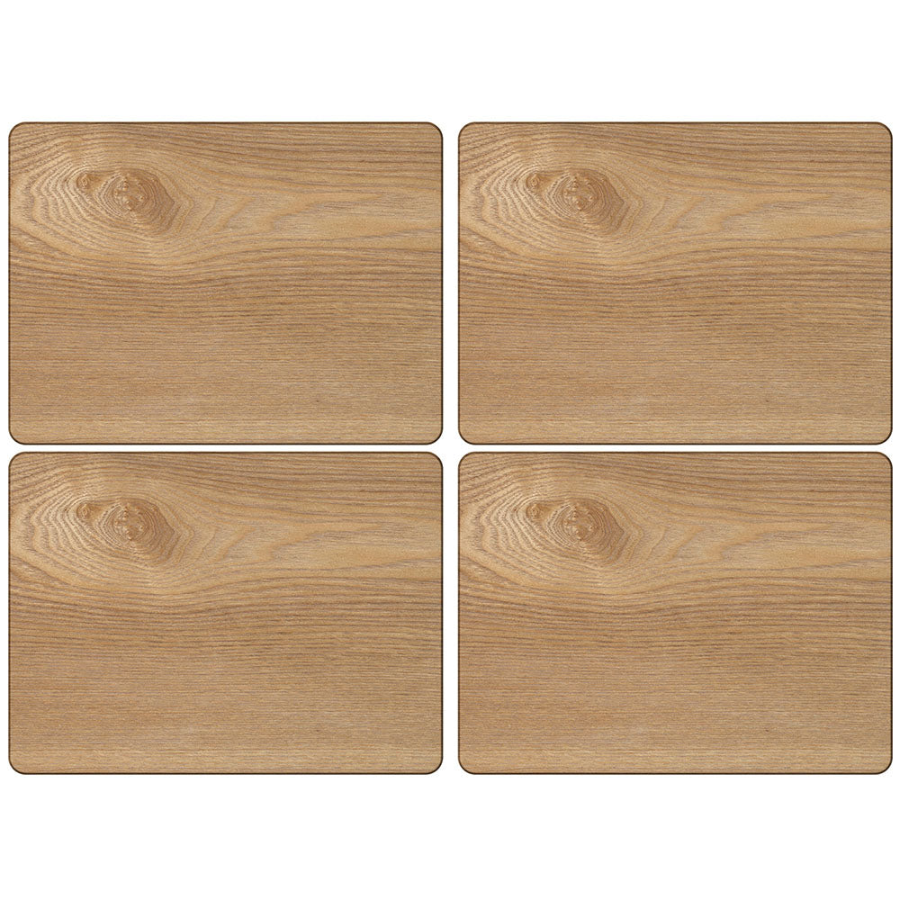 Oak Veneer Set of 4 Placemats - Oak Veneer S/4 Placemats 29.5 x 21CM Accessories Sterling Home 2