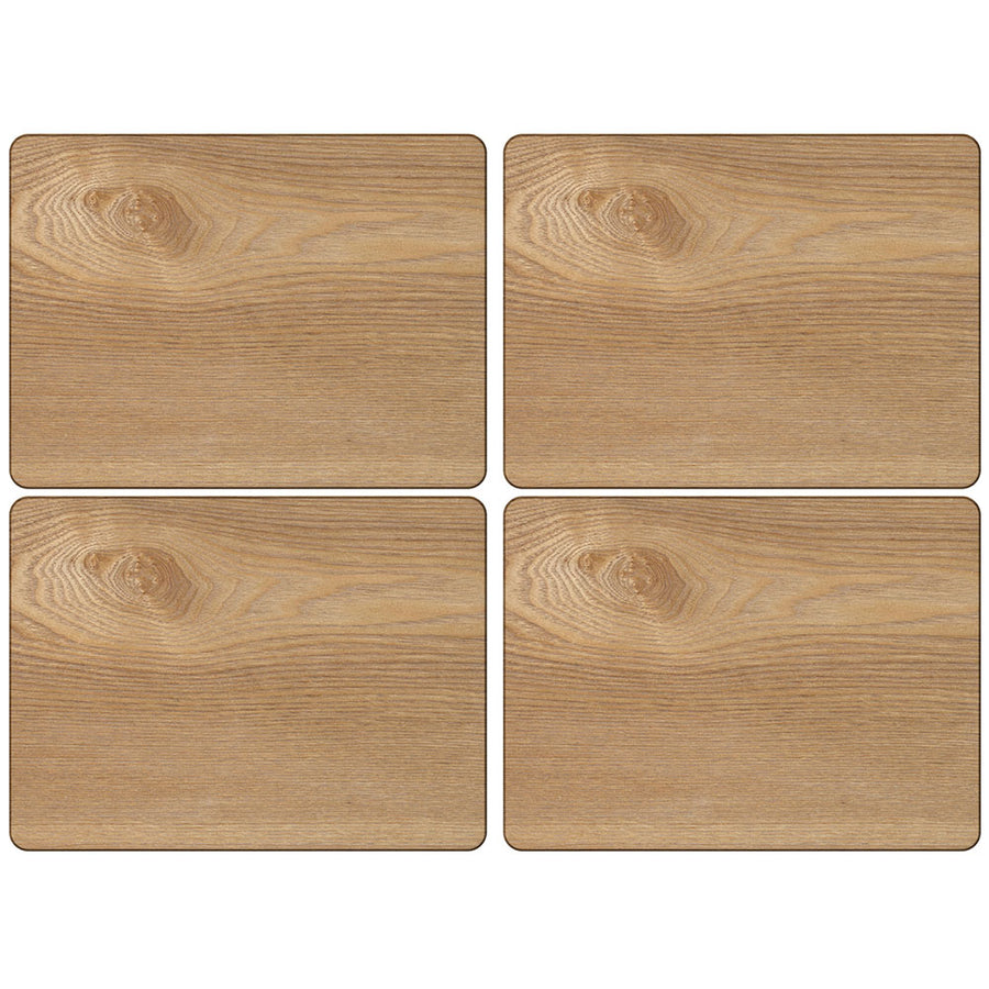 Oak Veneer Set of 4 Placemats - Oak Veneer S/4 Placemats 29.5 x 21CM Accessories Sterling Home 2