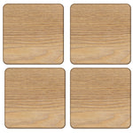 Oak Veneer Set of 4 Coasters - Oak Veneer S/4 Coasters 10.5CM Accessories Sterling Home 2