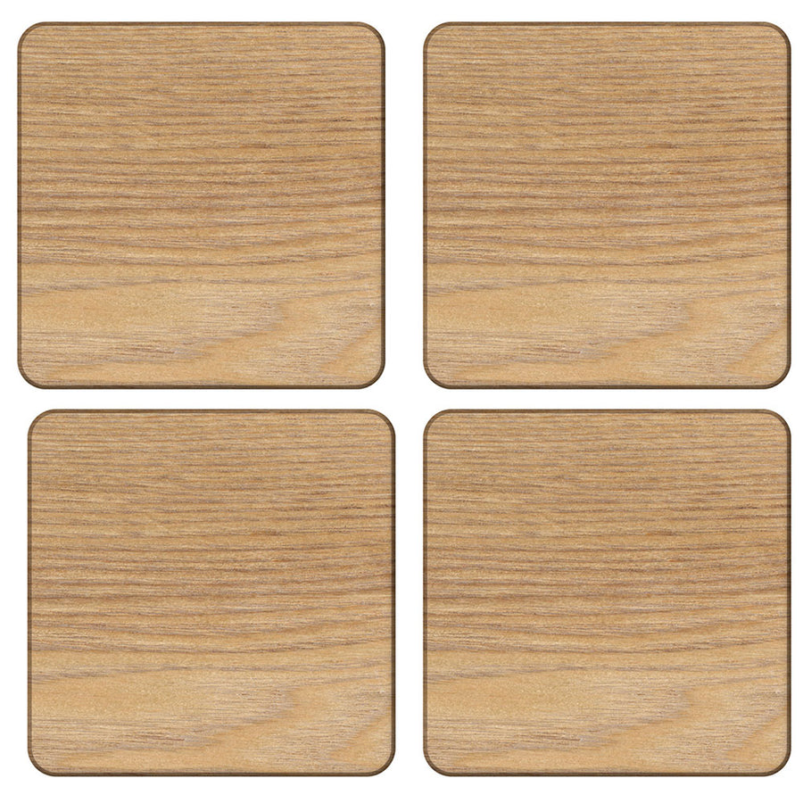 Oak Veneer Set of 4 Coasters - Oak Veneer S/4 Coasters 10.5CM Accessories Sterling Home 2