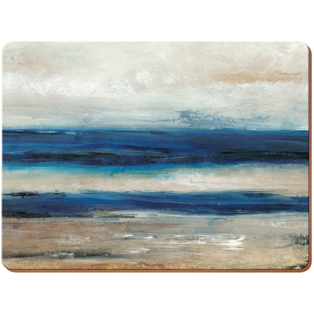 Blue Abstract Set of 4 Placemats - Blue Abstract Prem Placemats Set Of 4 Accessories Sterling Home 2