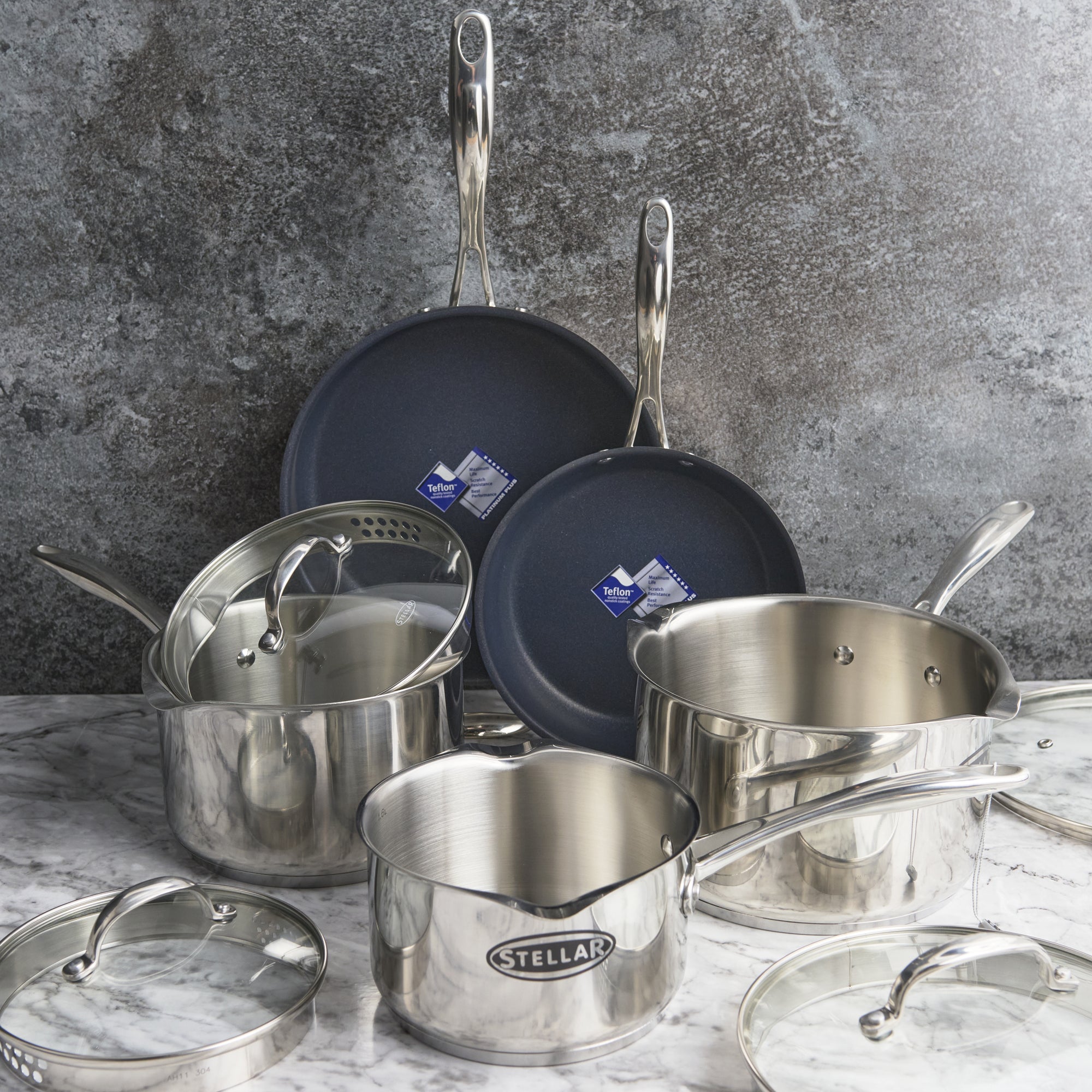 Stellar Profile Draining 5 Piece Saucepan Set - Stellar Profile Draining Saucepan 5Pce Accessories Sterling Home 1