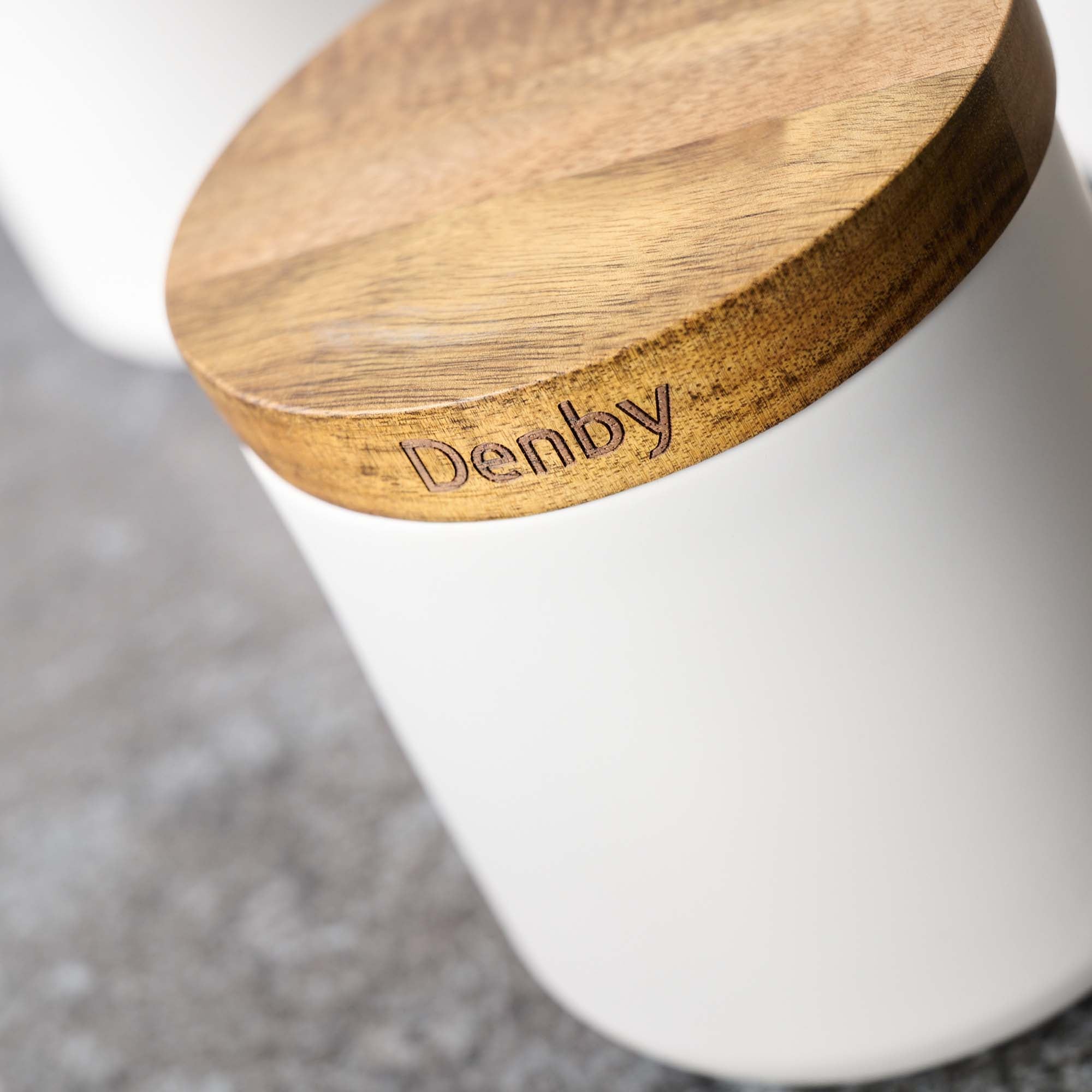 Denby Acacia Lid White Set of 3 Storage Canisters - Denby Storage Canisters S/3 White Accessories Sterling Home 3