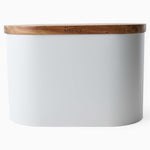 Denby Acacia Lid White Bread Bin - Denby Bread Bin With Acacia Lid White Accessories Sterling Home 2