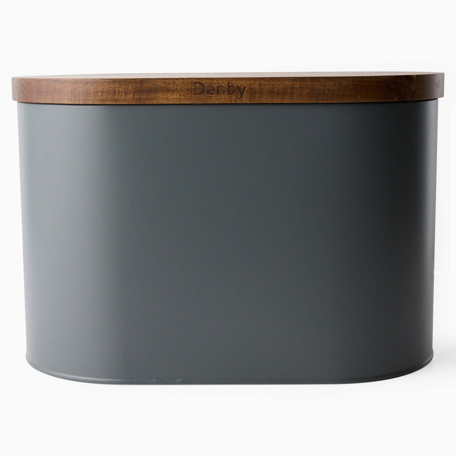 Denby Acacia Lid Grey Bread Bin - Denby Bread Bin With Acacia Lid Grey Accessories Sterling Home 2