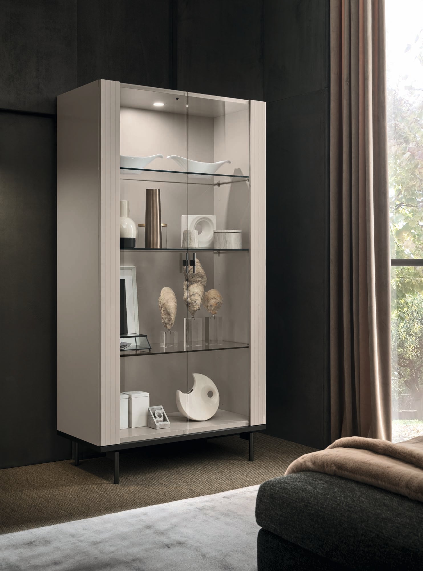 Aversa 2 Door Cabinet - 2 Door Curio Cabinet Storage Sterling Home 2