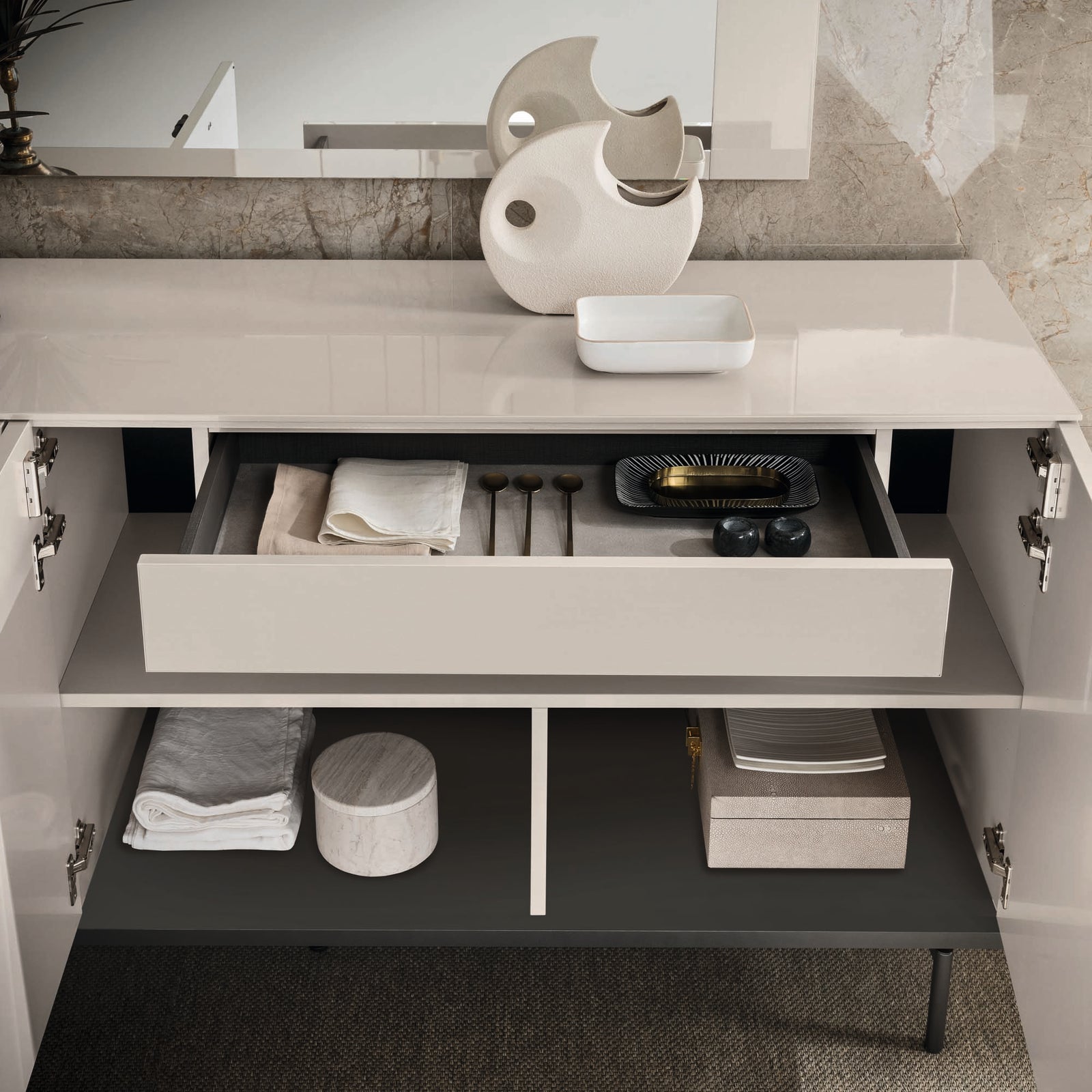 Aversa Large Sideboard - Large 3 Door Buffet Storage Sterling Home 3