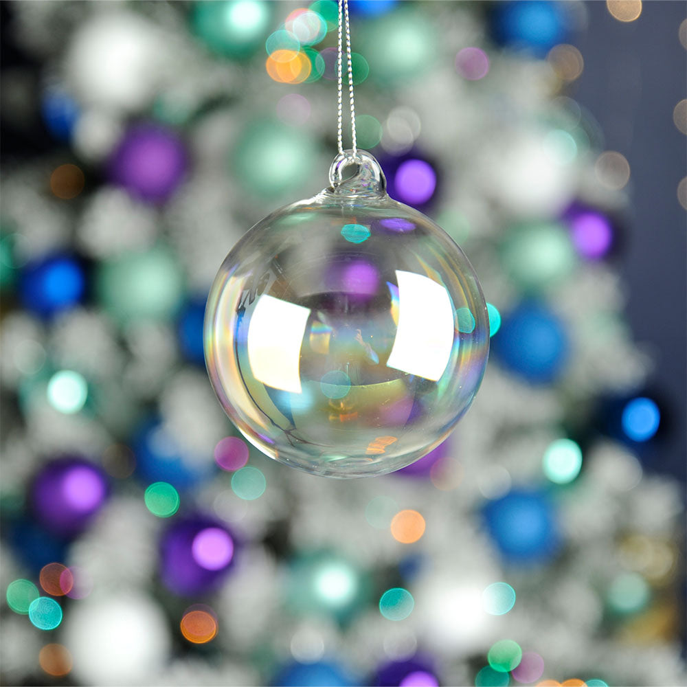 Small Iridescent Glass Bauble - L Iridescent Bauble 8CM Accessories Sterling Home 2